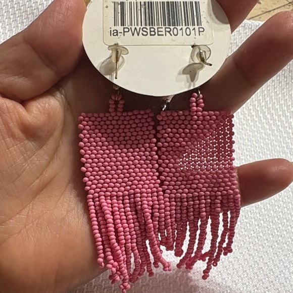 The Pioneer Woman Rosy Beaded Tassel Earrings - Picture 2 of 4